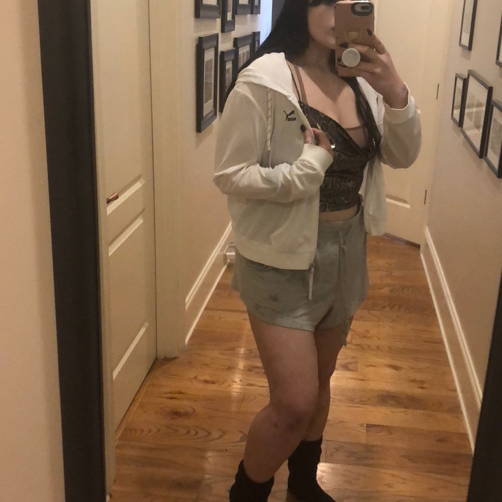 White Mesh Puma Jacket